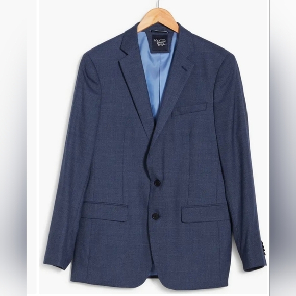 Original Penguin By Munsingwear Navy Birdseye Stretch Suit Jacket Mens 42L - Picture 4 of 16